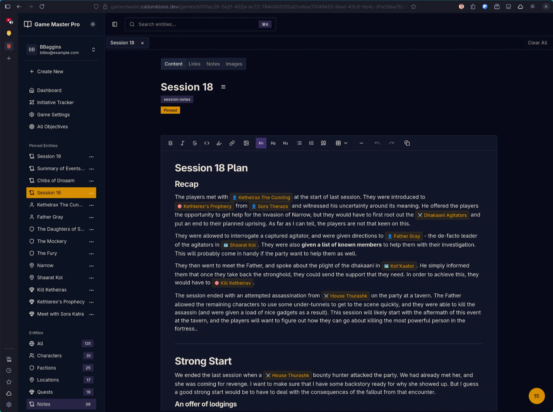 Editor view